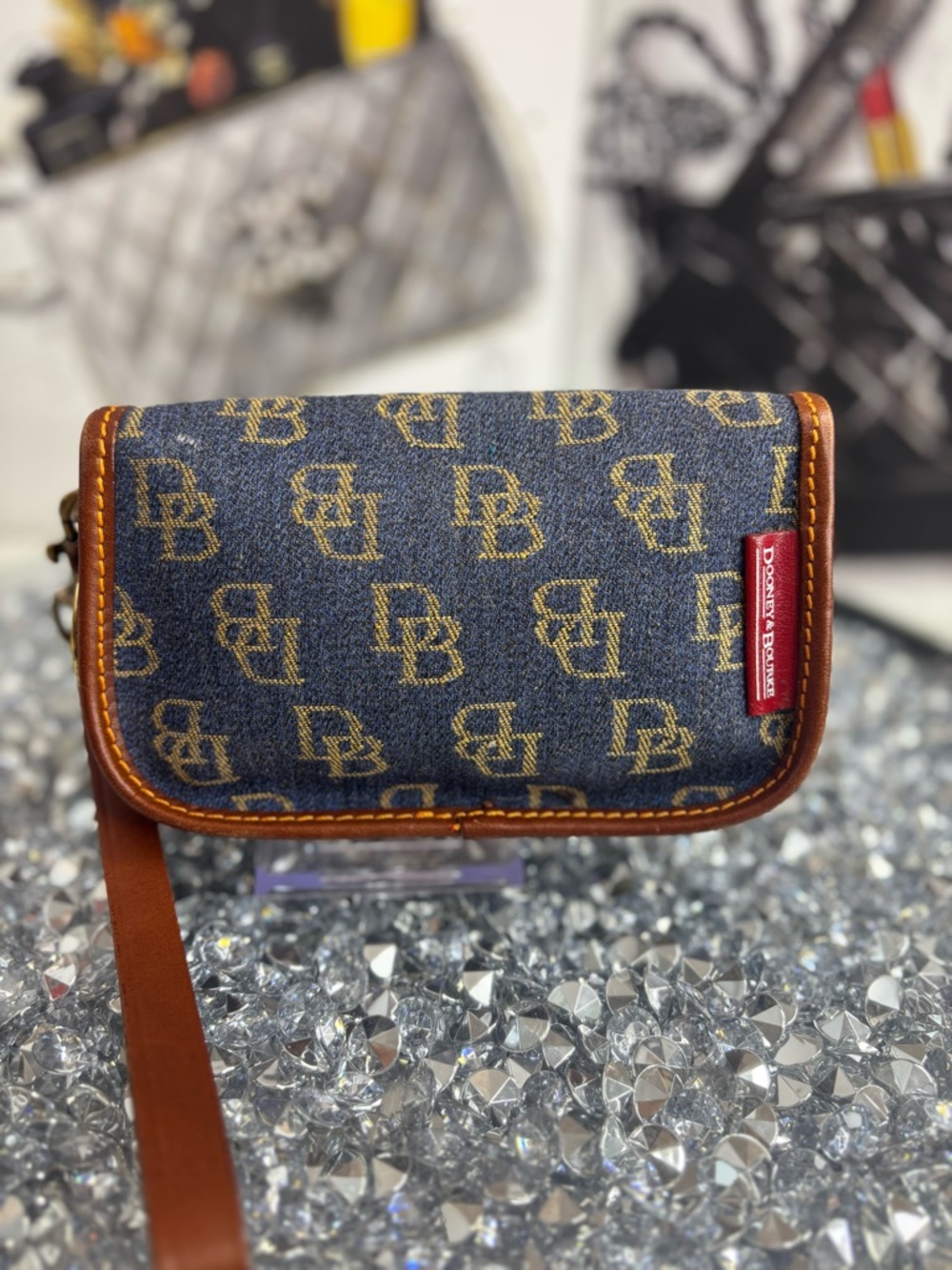 Dooney & Bourke vintage Y2K blue denim monogram wristlet EUC - Picture 4 of 13